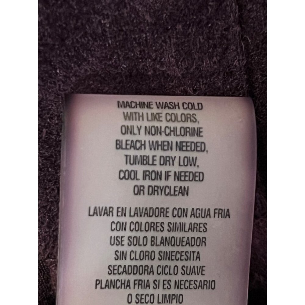 Calvin Klein Womens 1X Plum Aubergine Blouse Ruched Front Micro Suede New - Picture 16 of 16